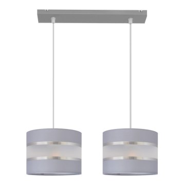 Luster na sajli HELEN 2xE27/15W/230V sivo/srebrno