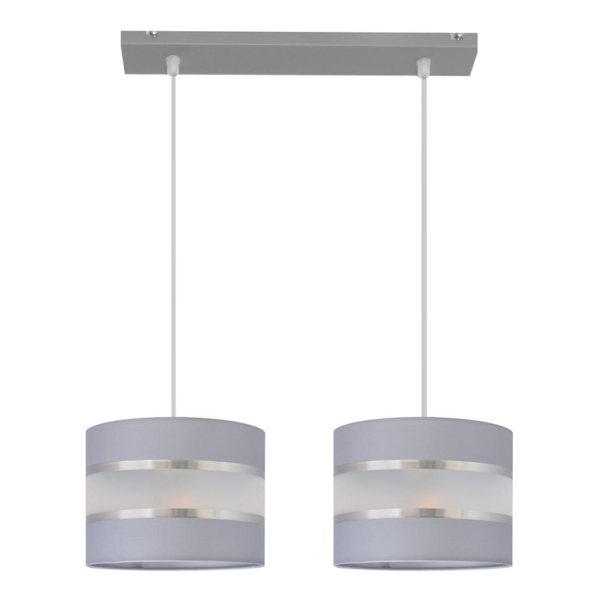 Luster na sajli HELEN 2xE27/15W/230V sivo/srebrno