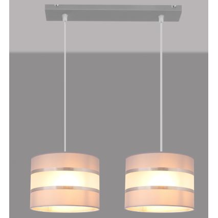 Luster na sajli HELEN 2xE27/15W/230V sivo/srebrno