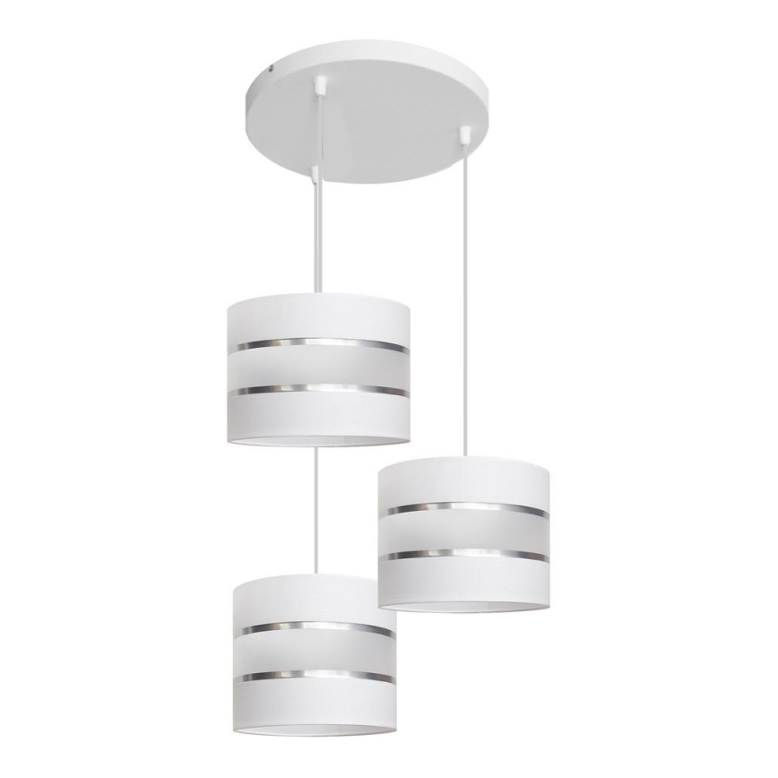 Luster na sajli HELEN 3xE27/15W/230V bela