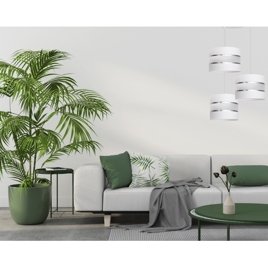 Luster na sajli HELEN 3xE27/15W/230V bela