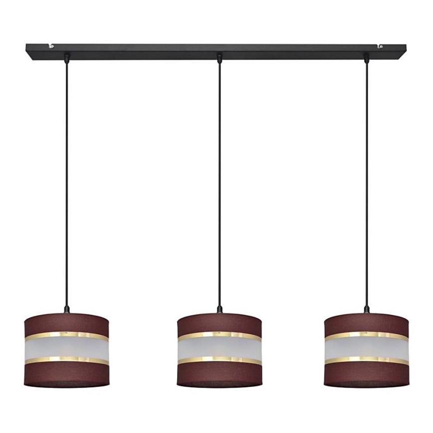 Luster na sajli HELEN 3xE27/15W/230V braon/crna/zlatna