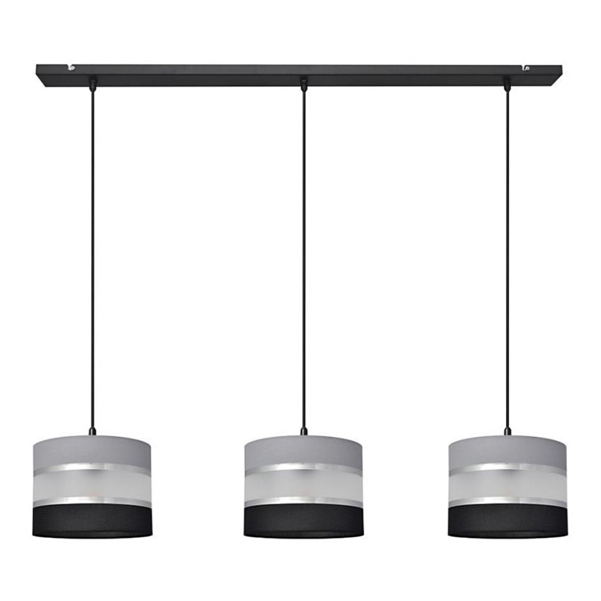 Luster na sajli HELEN 3xE27/15W/230V crna/siva/srebrna