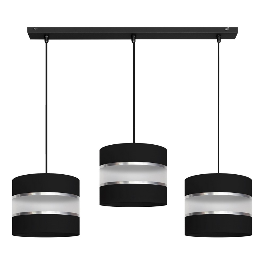 Luster na sajli HELEN 3xE27/15W/230V crno