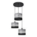 Luster na sajli HELEN 3xE27/15W/230V crno/sivo/srebrno