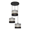 Luster na sajli HELEN 3xE27/15W/230V crno/sivo/zlatna