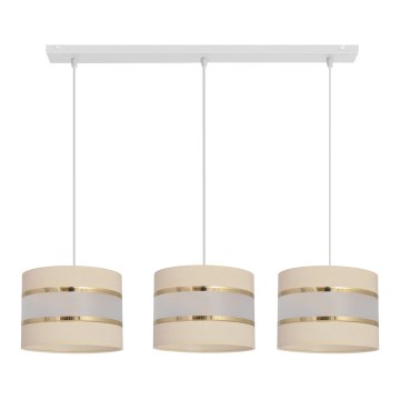 Luster na sajli HELEN 3xE27/15W/230V krem boje