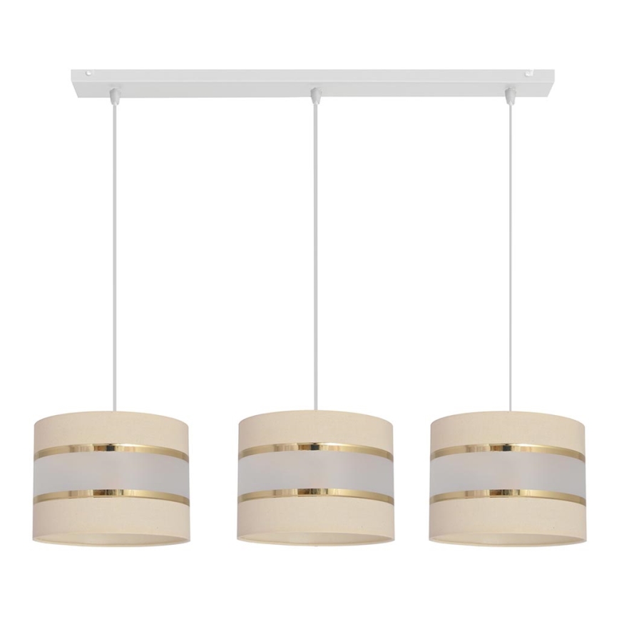 Luster na sajli HELEN 3xE27/15W/230V krem boje