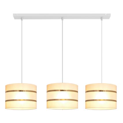 Luster na sajli HELEN 3xE27/15W/230V krem boje