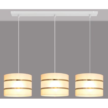 Luster na sajli HELEN 3xE27/15W/230V kremasta