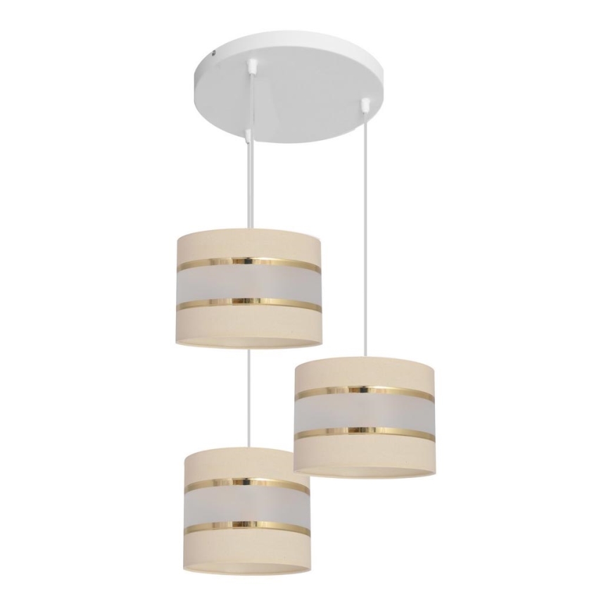 Luster na sajli HELEN 3xE27/15W/230V kremasta