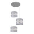 Luster na sajli HELEN 3xE27/15W/230V sivo/srebrno