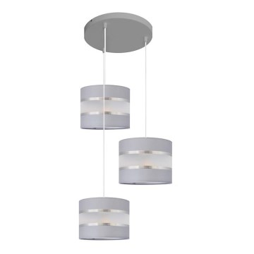 Luster na sajli HELEN 3xE27/15W/230V sivo/srebrno