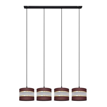 Luster na sajli HELEN 4xE27/15W/230V braon/crno/zlatna