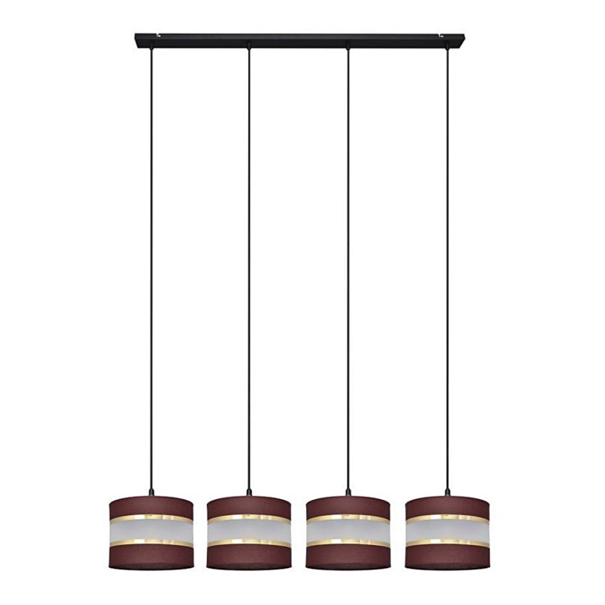 Luster na sajli HELEN 4xE27/15W/230V braon/crno/zlatna