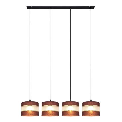 Luster na sajli HELEN 4xE27/15W/230V braon/crno/zlatna