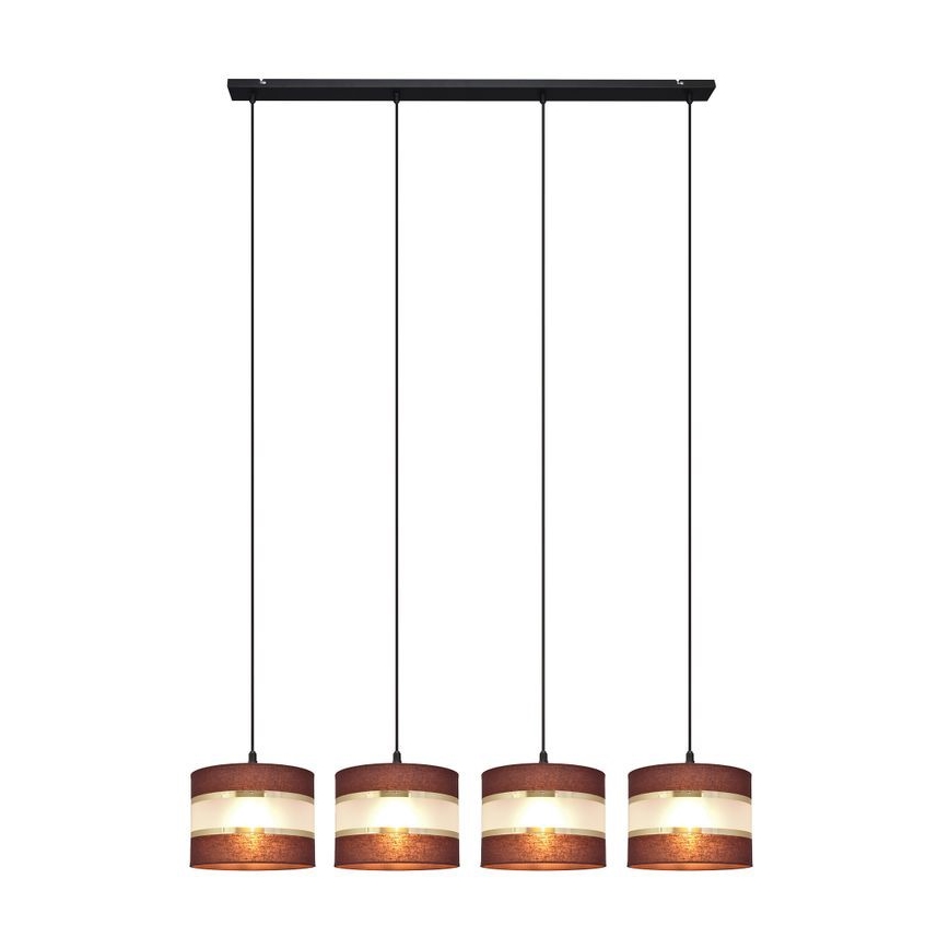 Luster na sajli HELEN 4xE27/15W/230V braon/crno/zlatna