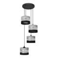 Luster na sajli HELEN 4xE27/15W/230V crno/sivo/srebrno