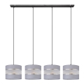 Luster na sajli HELEN 4xE27/15W/230V sivo/crno