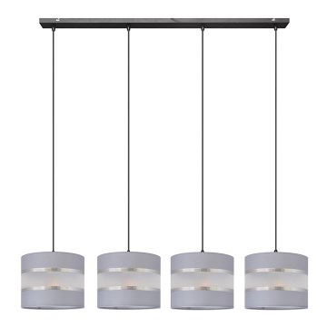 Luster na sajli HELEN 4xE27/15W/230V sivo/crno