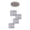 Luster na sajli HELEN 4xE27/15W/230V sivo/srebrno