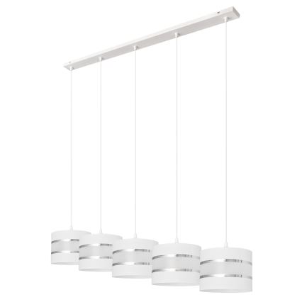 Luster na sajli HELEN 5xE27/15W/230V bela
