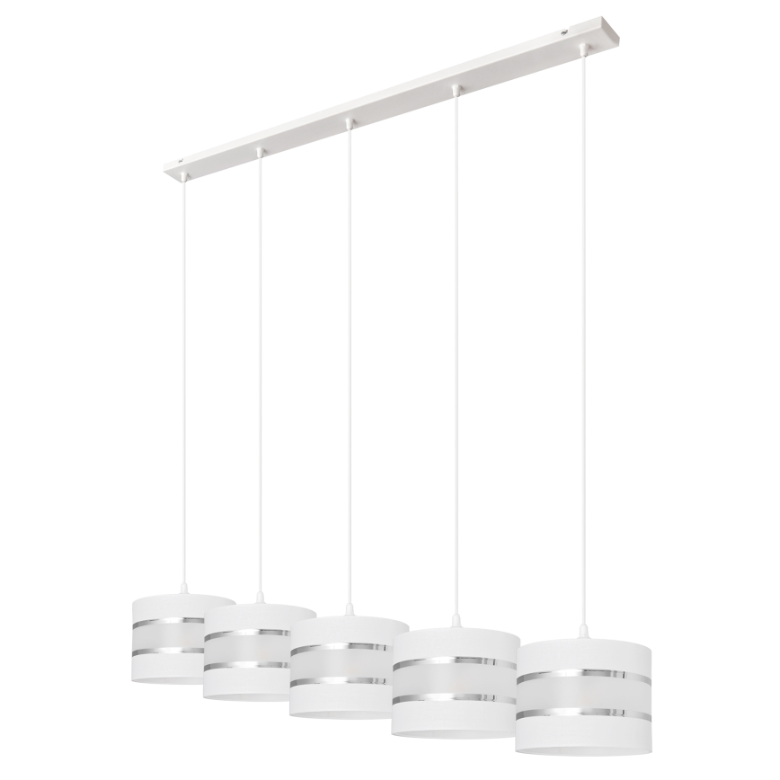 Luster na sajli HELEN 5xE27/15W/230V bela