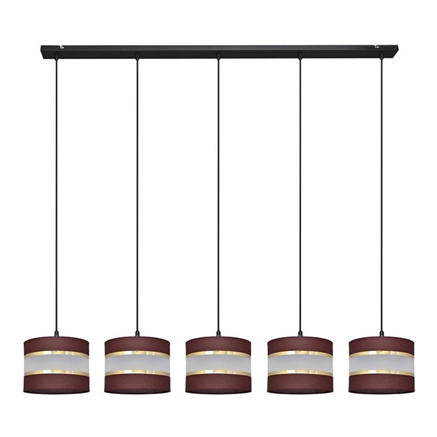 Luster na sajli HELEN 5xE27/15W/230V braon/crno/zlatna
