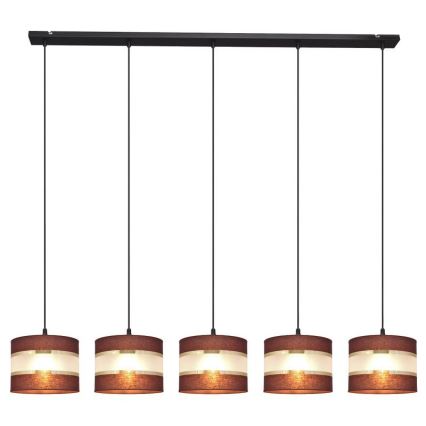 Luster na sajli HELEN 5xE27/15W/230V braon/crno/zlatna