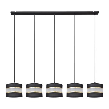 Luster na sajli HELEN 5xE27/15W/230V crni/zlatni