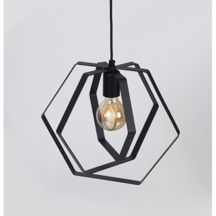 Luster na sajli HEXAGON 3xE27/60W/230V crno