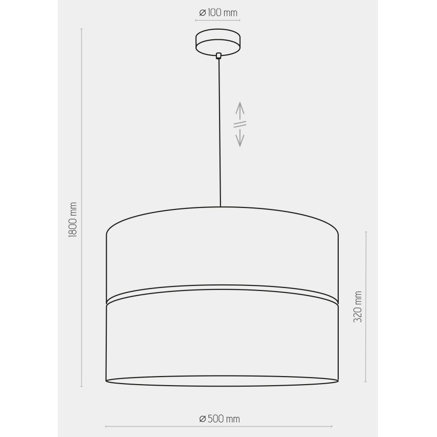 Luster na sajli HILTON 1xE27/25W/230V mesing/crno
