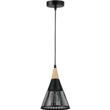 Luster na sajli HIRA 1xE27/60W/230V pr. 18 cm crno