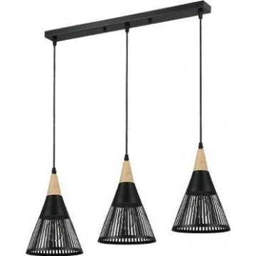Luster na sajli HIRA 3xE27/60W/230V crno
