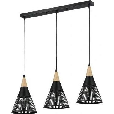 Luster na sajli HIRA 3xE27/60W/230V crno