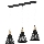 Luster na sajli HIRA 3xE27/60W/230V crno