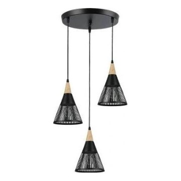 Luster na sajli HIRA 3xE27/60W/230V pr. 40 cm crno