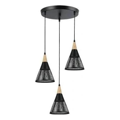 Luster na sajli HIRA 3xE27/60W/230V pr. 40 cm crno