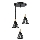 Luster na sajli HIRA 3xE27/60W/230V pr. 40 cm crno