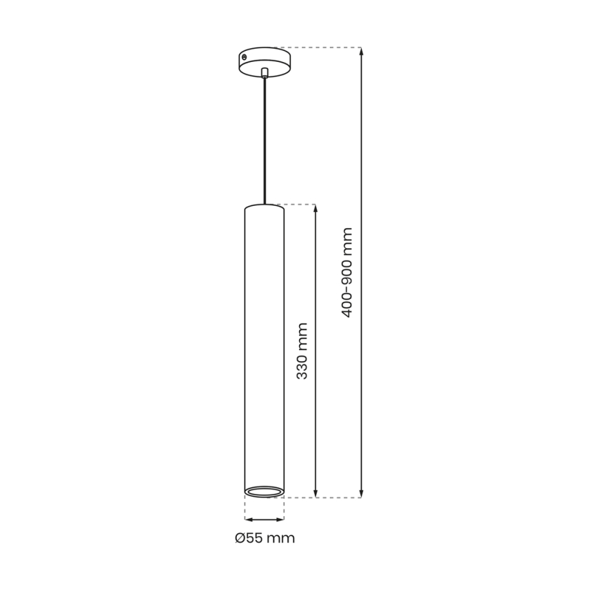 Luster na sajli HUDSON 1xGU10/8W/230V crno