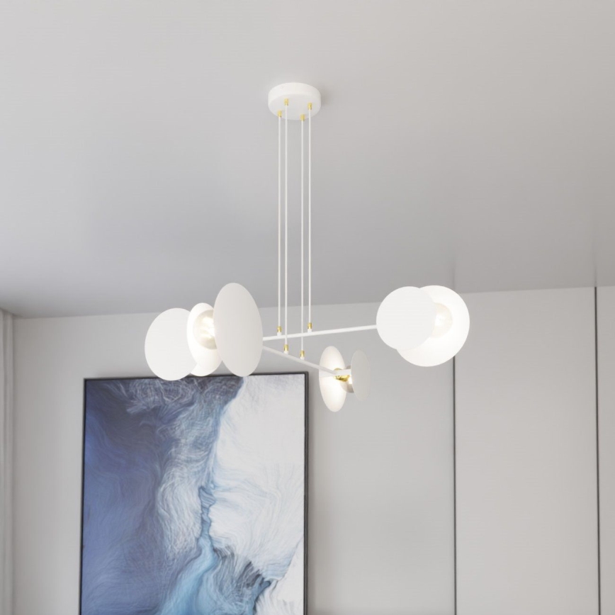 Luster na sajli IDEA 4xE27/15W/230V bela