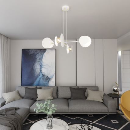 Luster na sajli IDEA 4xE27/15W/230V bela