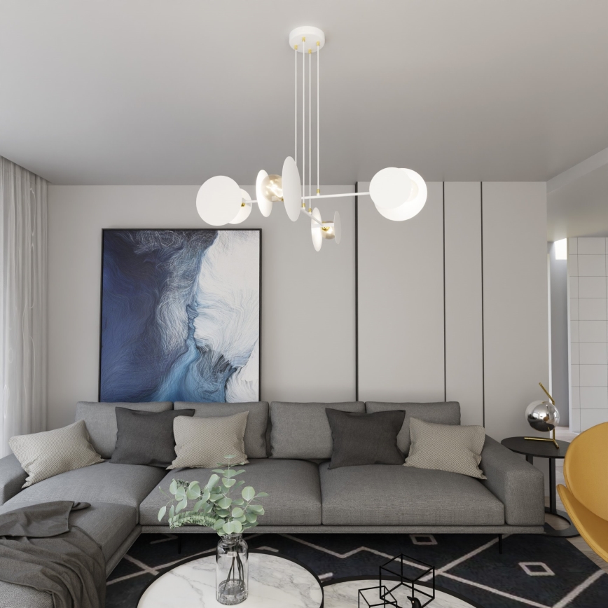 Luster na sajli IDEA 4xE27/15W/230V bela