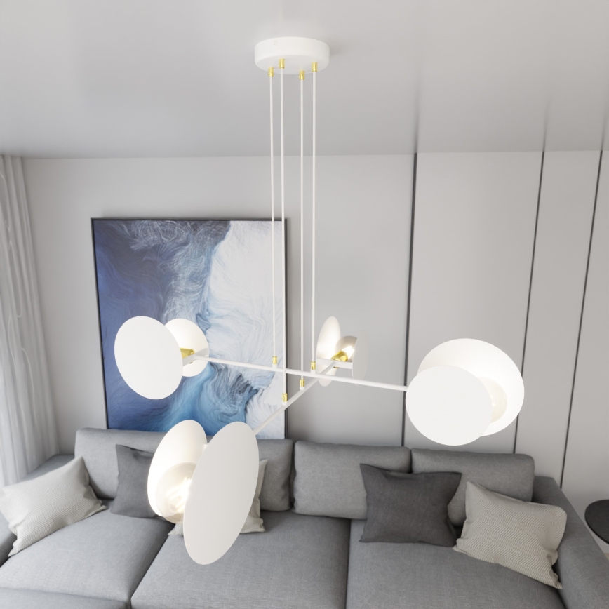 Luster na sajli IDEA 4xE27/15W/230V bela