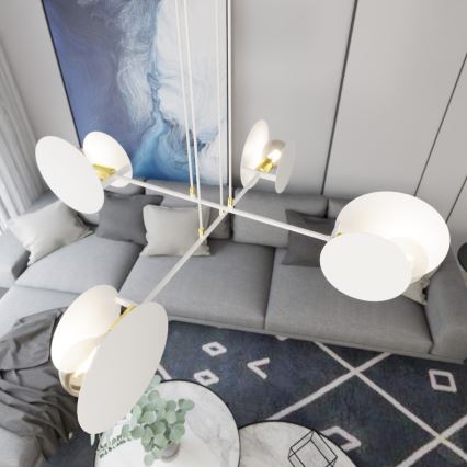 Luster na sajli IDEA 4xE27/15W/230V bela