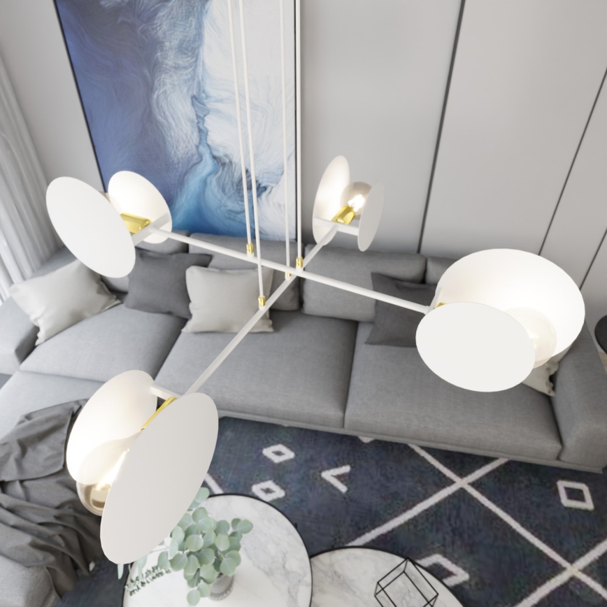 Luster na sajli IDEA 4xE27/15W/230V bela