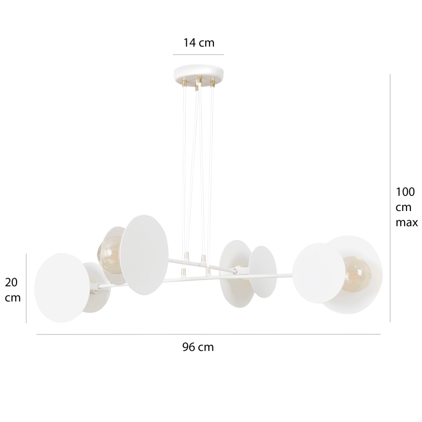 Luster na sajli IDEA 4xE27/15W/230V bela