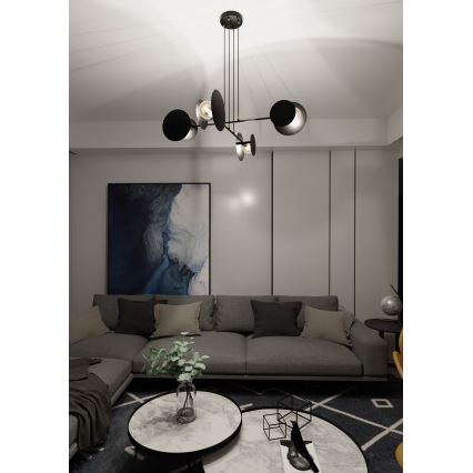 Luster na sajli IDEA 4xE27/15W/230V crno