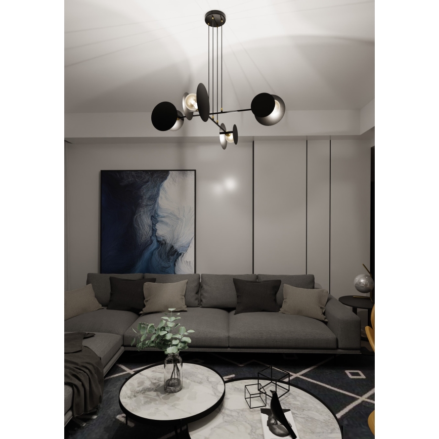 Luster na sajli IDEA 4xE27/15W/230V crno