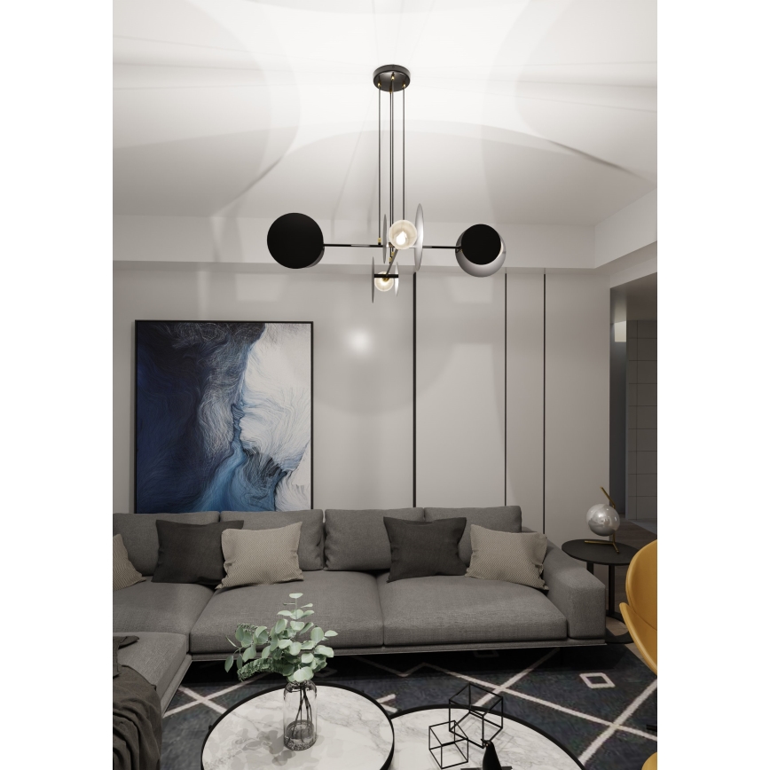 Luster na sajli IDEA 4xE27/15W/230V crno